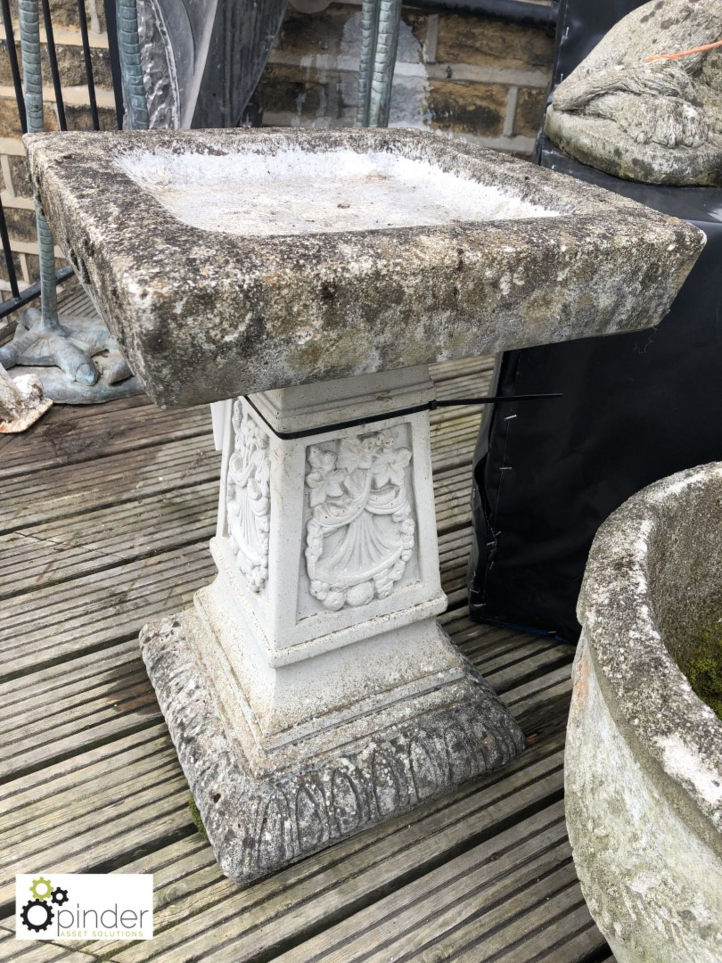 Reconstituted Stone Bird Bath, mid 1900s