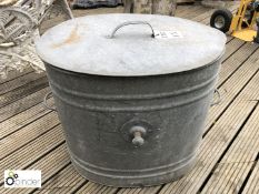 Victorian galvanised Water Butt, with lid, no whee
