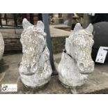 Pair of reconstituted Horse Heads, mid 1900s