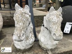 Pair of reconstituted Horse Heads, mid 1900s