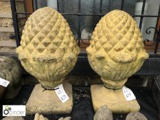 Pair of reconstituted pineapple Finials, mid 1900s