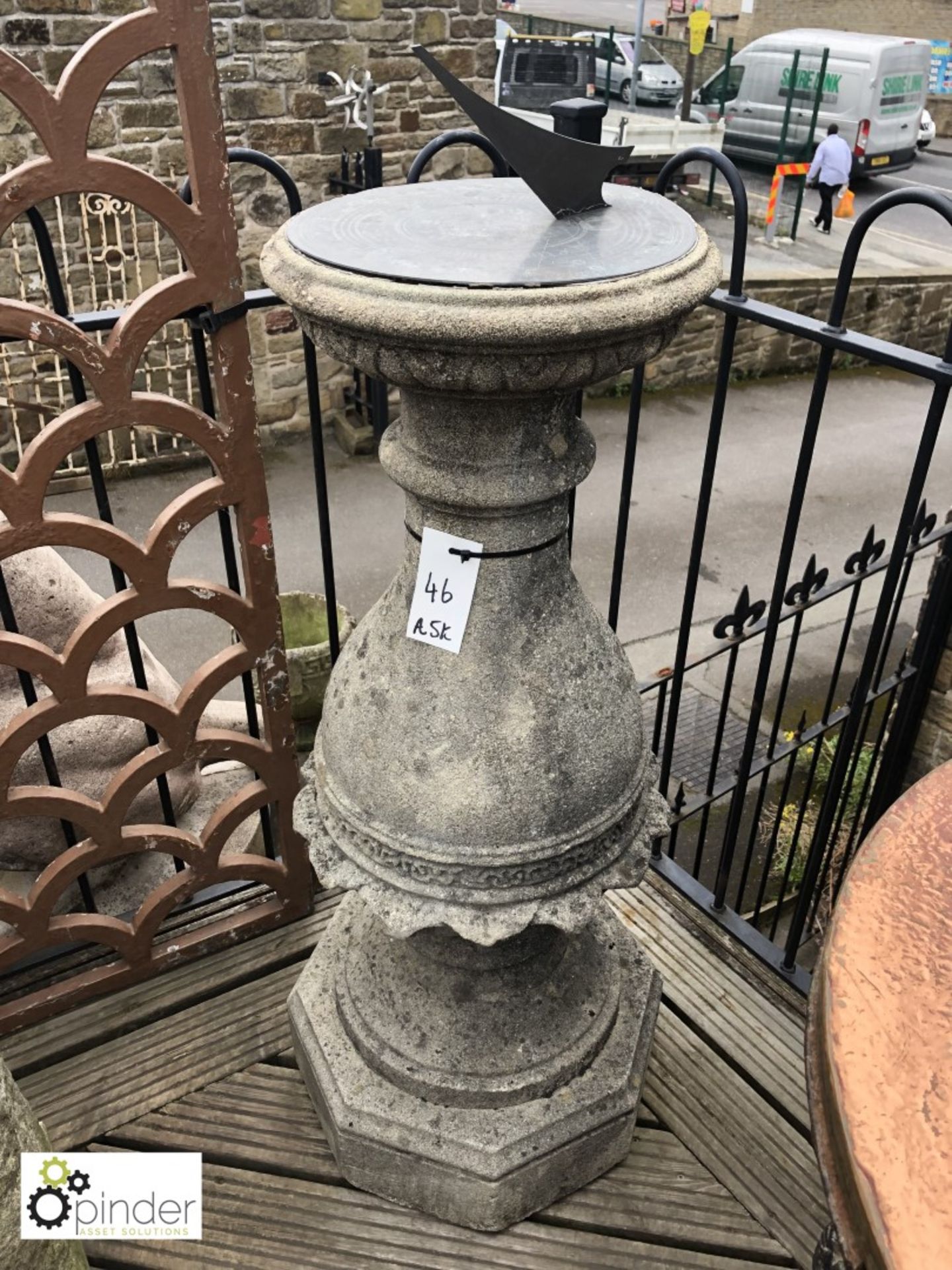 Haddonstone Sundial Balustrade, mid 1900s, 1000mm tall