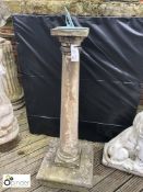 Regency Yorkshire Stone Elegant Doric Column Sundial and Plate, 1280mm tall