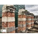 Set of 4 Georgian Portland Stone and hand made brick Gate Posts and Piers, from Epsom, London,