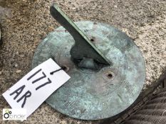 Round bronze Sundial Plate With Makers Mark “Frede