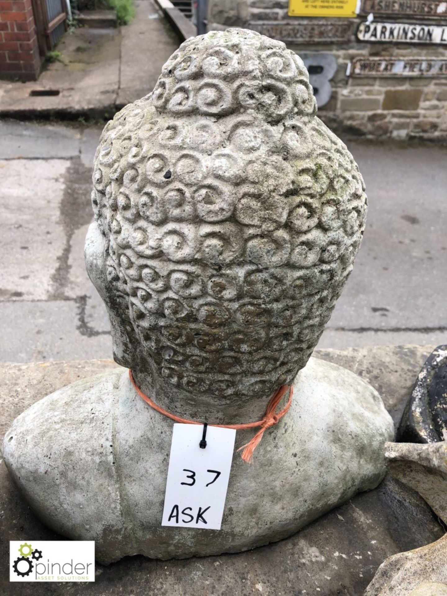 Reconstituted Stone Bust of Young Buddha, mid 1900 - Image 2 of 2