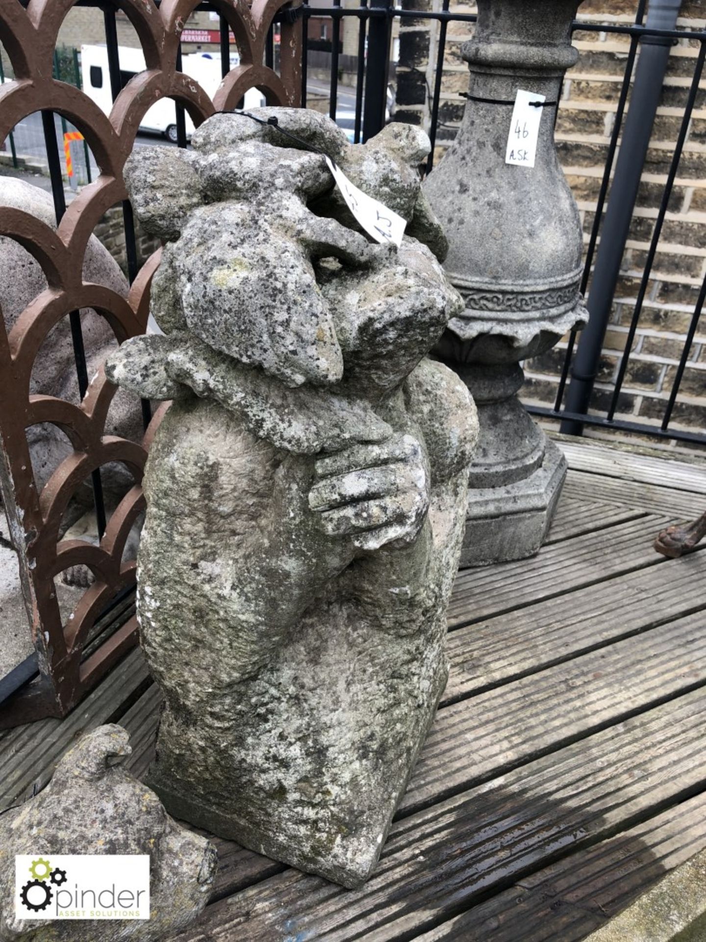 Yorkshire Stone carved Man with doves