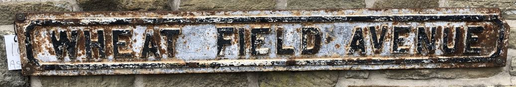 Victorian cast iron Street Sign “Wheat Field Avenu