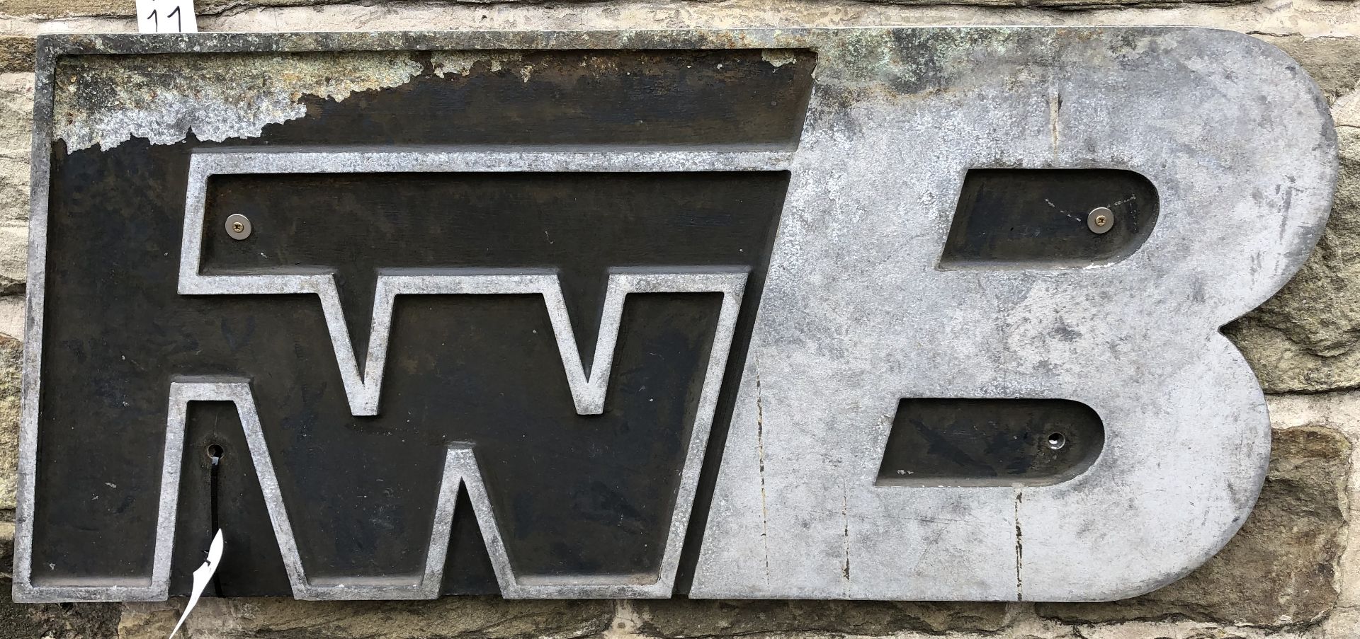 Aluminium Machine Plaque Initials “FWB”