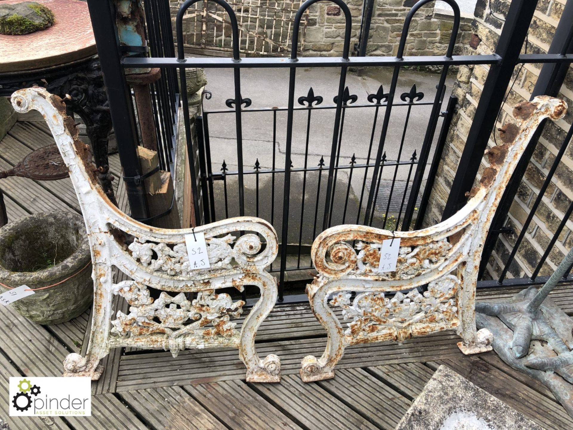 Pair of Scottish Falkirk Victorian Bench Ends