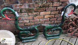 Pair of cast iron Victorian Serpent Bench Ends, se