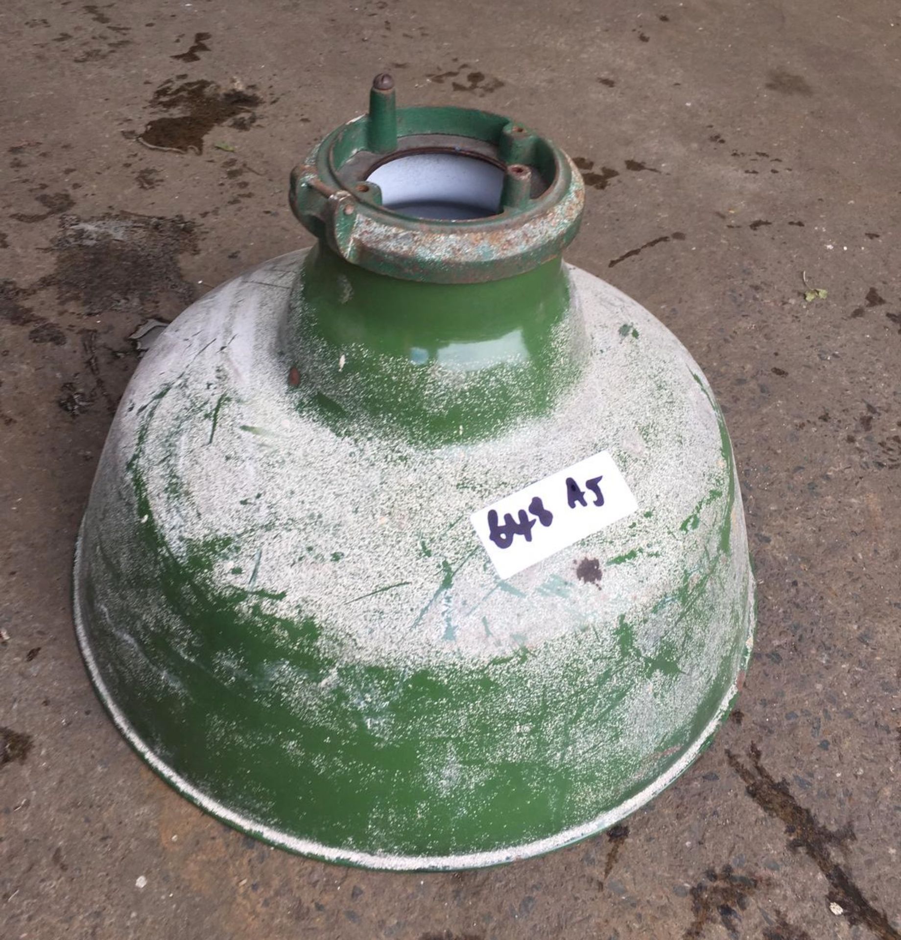 Large Industrial Lamp, green (please note this lot