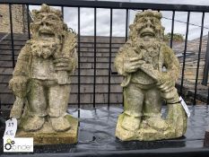 Pair of 17th Century Limestone Dwarfs