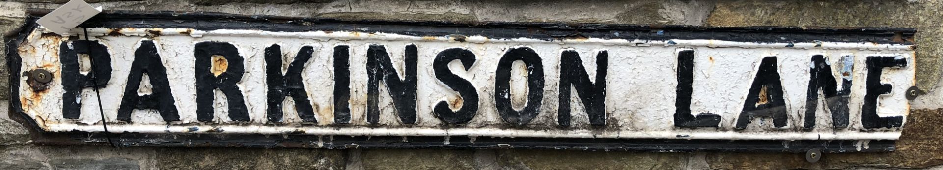 Victorian cast iron Street Sign “Parkinson Lane”