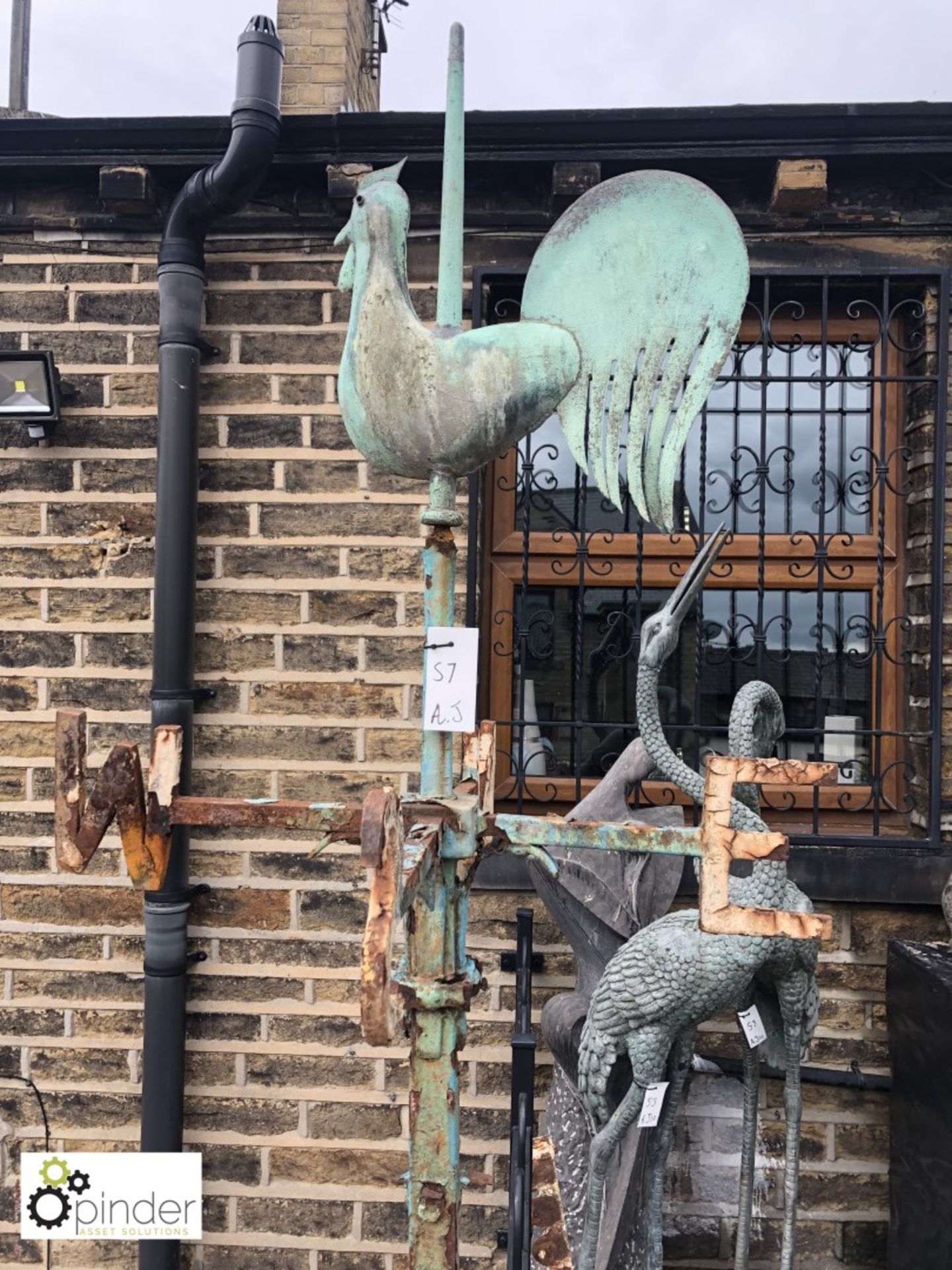 Victorian wrought iron Weather Vane, with copper c