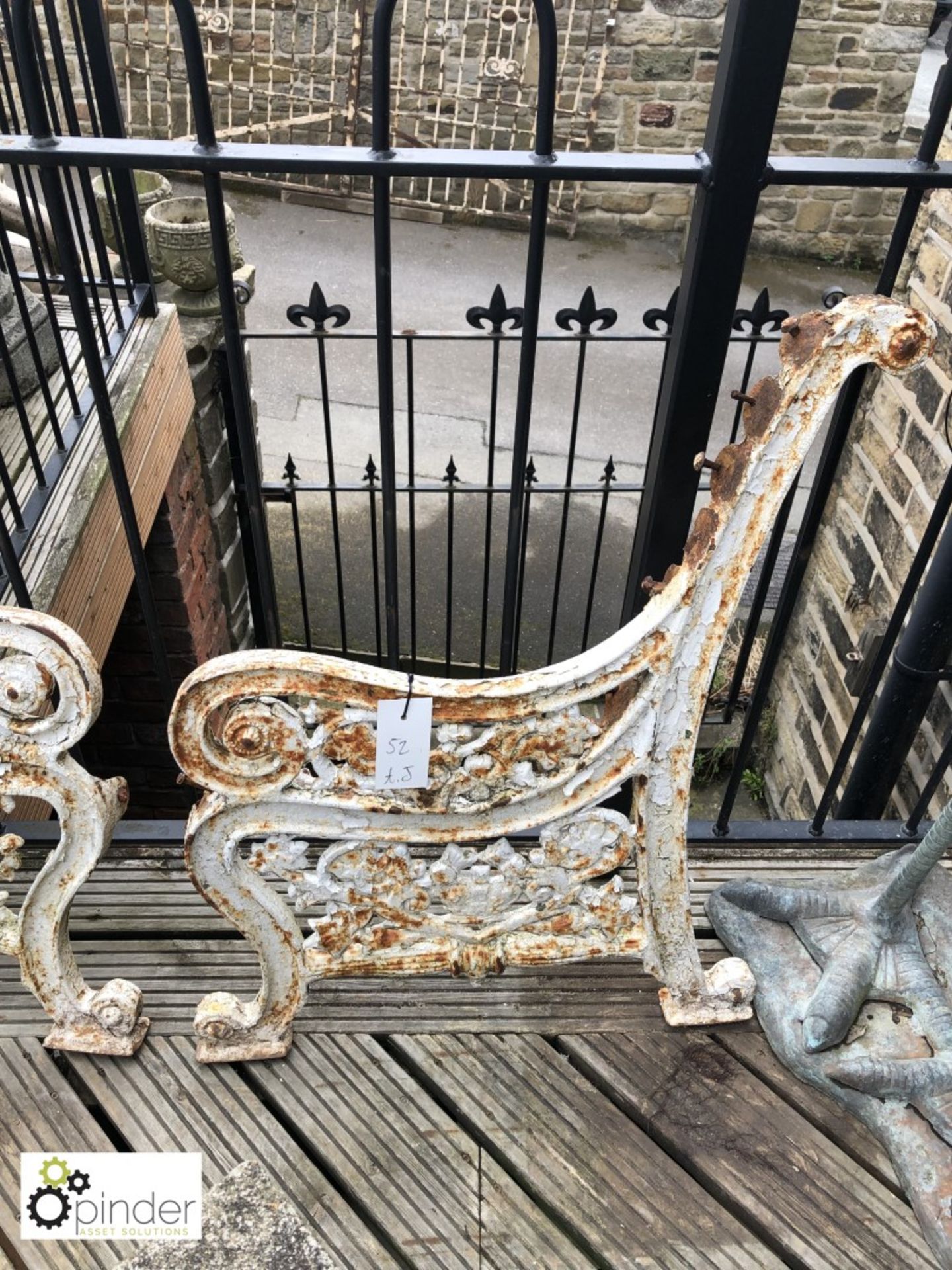 Pair of Scottish Falkirk Victorian Bench Ends - Image 3 of 3