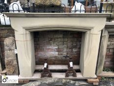 Large Yorkshire Stone carved Fireplace, 1870mm wide x 1340mm tall