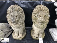 Pair of reconstituted Seated Lions, mid 1900s