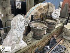 Pair of reconstituted Stone Lions, mid 1900s