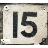 Aluminium Number Plaque “15”