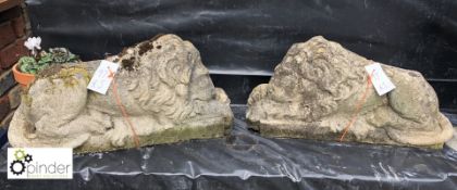 Pair of reconstituted Stone Lions, early 1900s