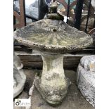 Reconstituted Stone Bird Bath of a fish, shell, fr