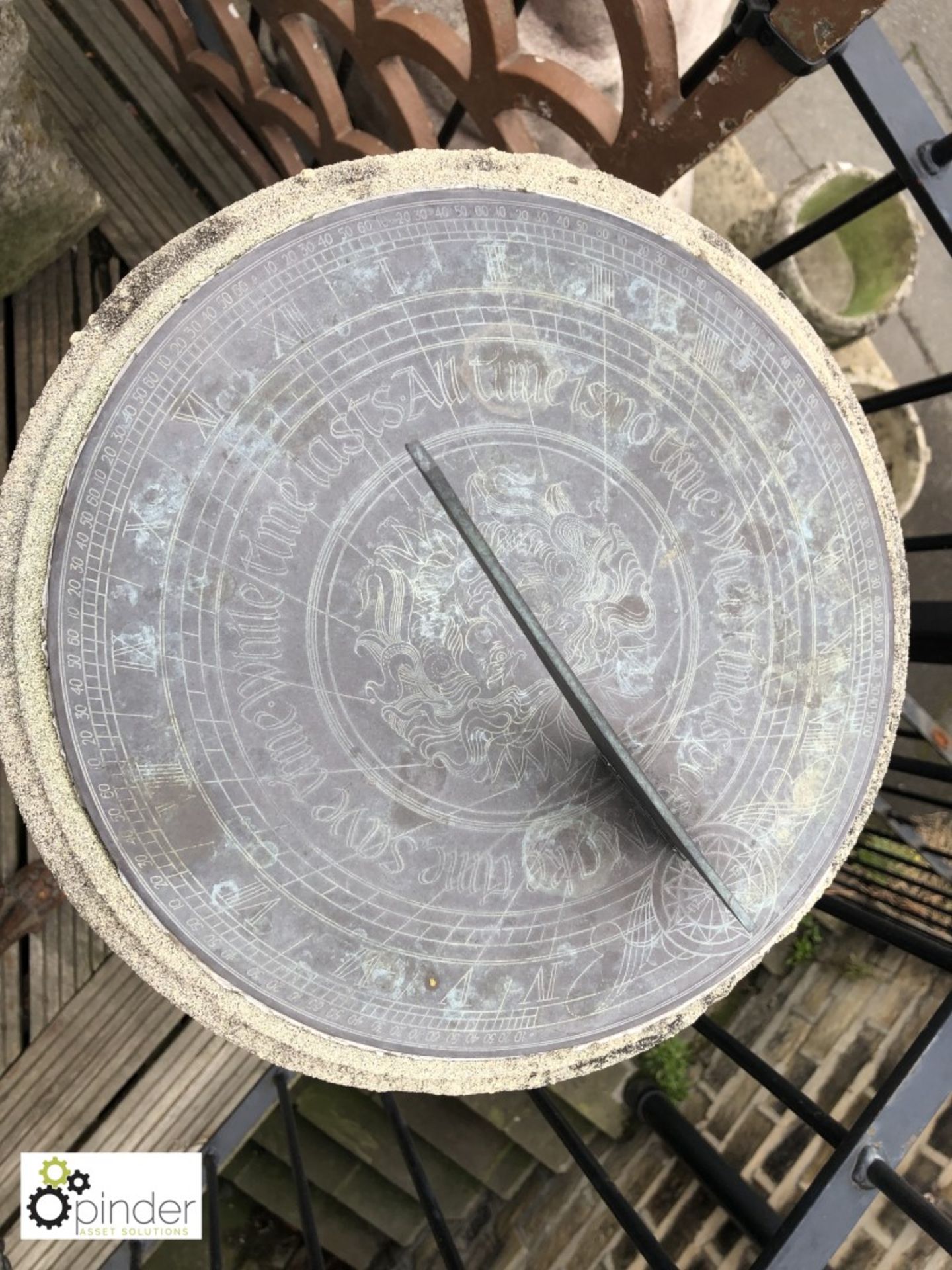 Haddonstone Sundial Balustrade, mid 1900s, 1000mm tall - Image 2 of 2