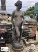 Yorkshire Stone Statue of a Girl, 1854, removed from Port Admiral pub in Preston, 2000mm tall