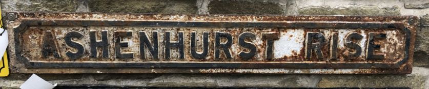 Victorian cast iron Street Sign “Ashenhurst Rise”