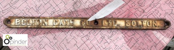 Cast iron Sign “Bolton Gate Company, Bolton”