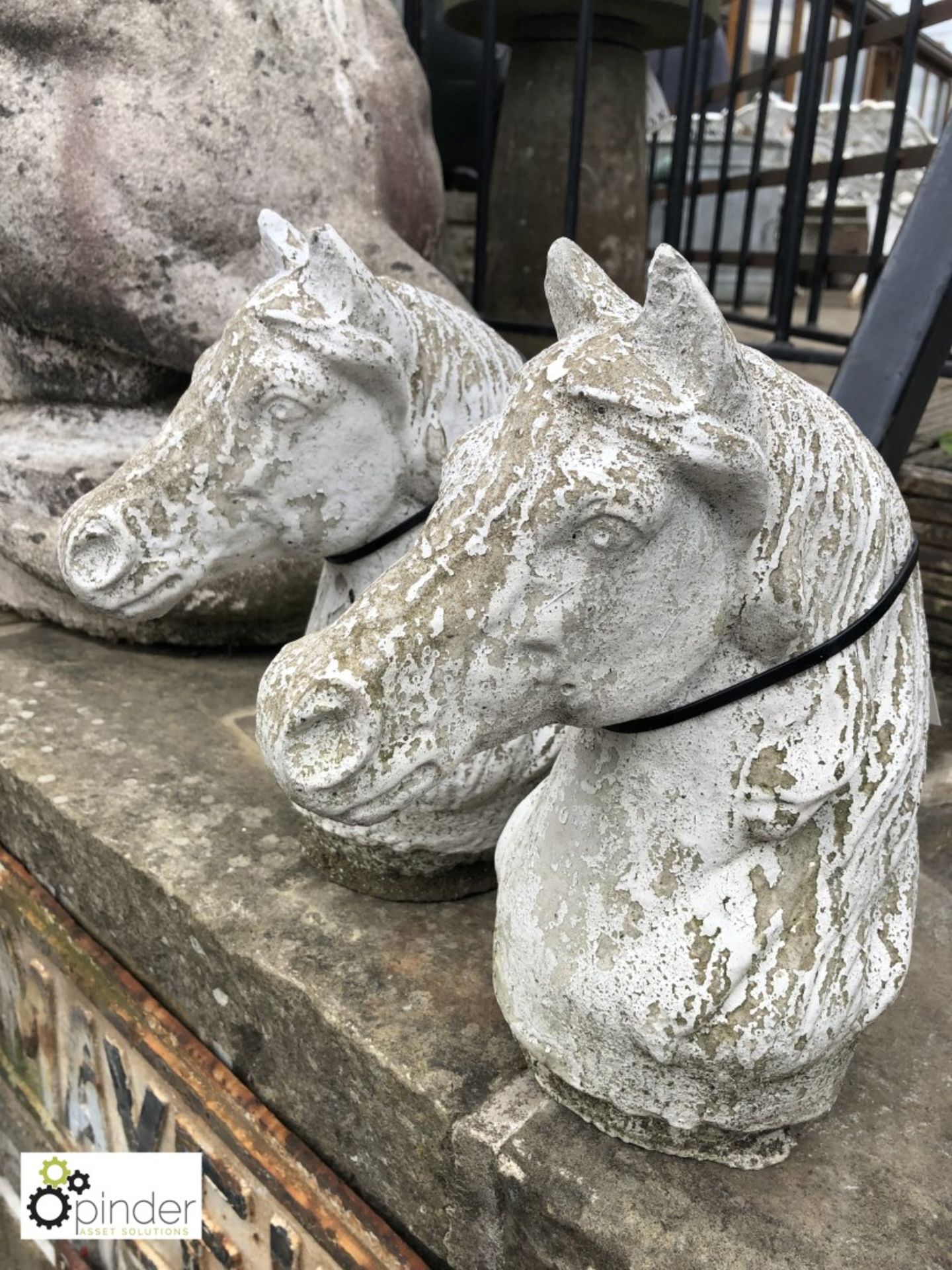 Pair of reconstituted Horse Heads, mid 1900s - Image 2 of 2