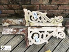 Pair of Victorian cast iron Brackets, removed from