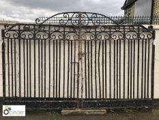 Pair of 1920s Art Deco Gates, 2880mm wide x 1880mm tall