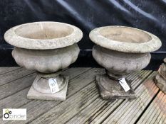 Pair of reconstituted Stone Urns, mid 1900s