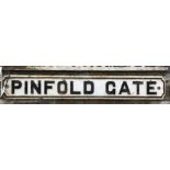 Cast iron Street Sign “Pinfold Gate”, dated 1909