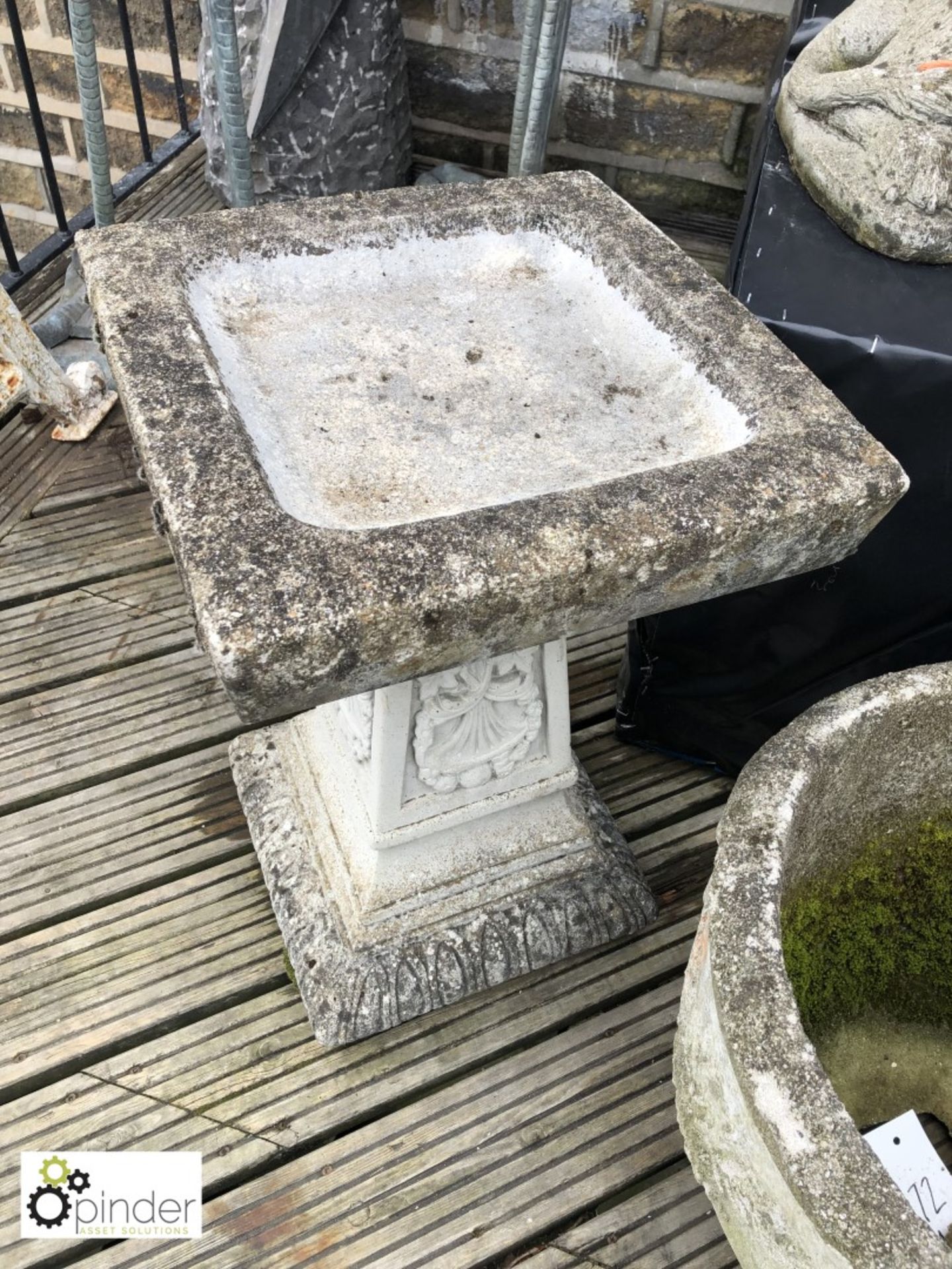 Reconstituted Stone Bird Bath, mid 1900s - Image 2 of 2