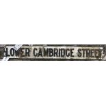 Cast iron Edwardian Street Sign “Lower Cambridge S