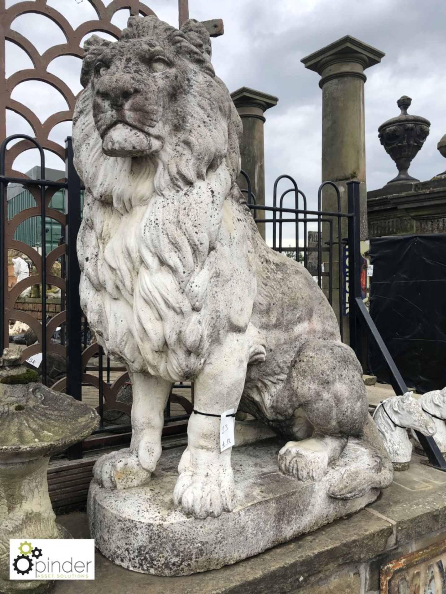 Pair of reconstituted Stone Lions - Image 3 of 3