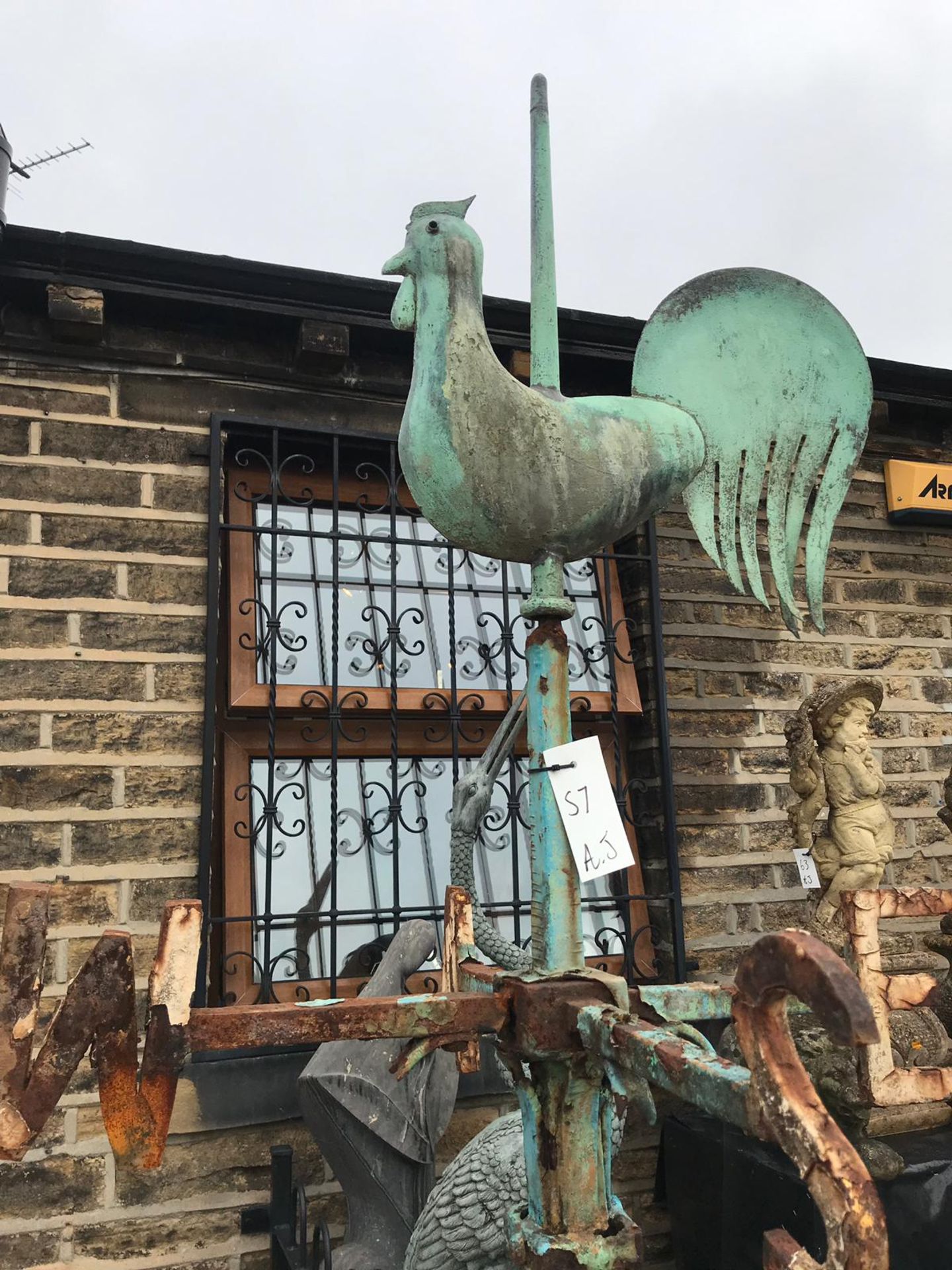 Victorian wrought iron Weather Vane, with copper c - Image 7 of 7