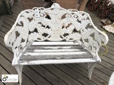 Cast iron Fern and Blackberry 2 seater Garden Bench, mid 1900s, 1100mm wide
