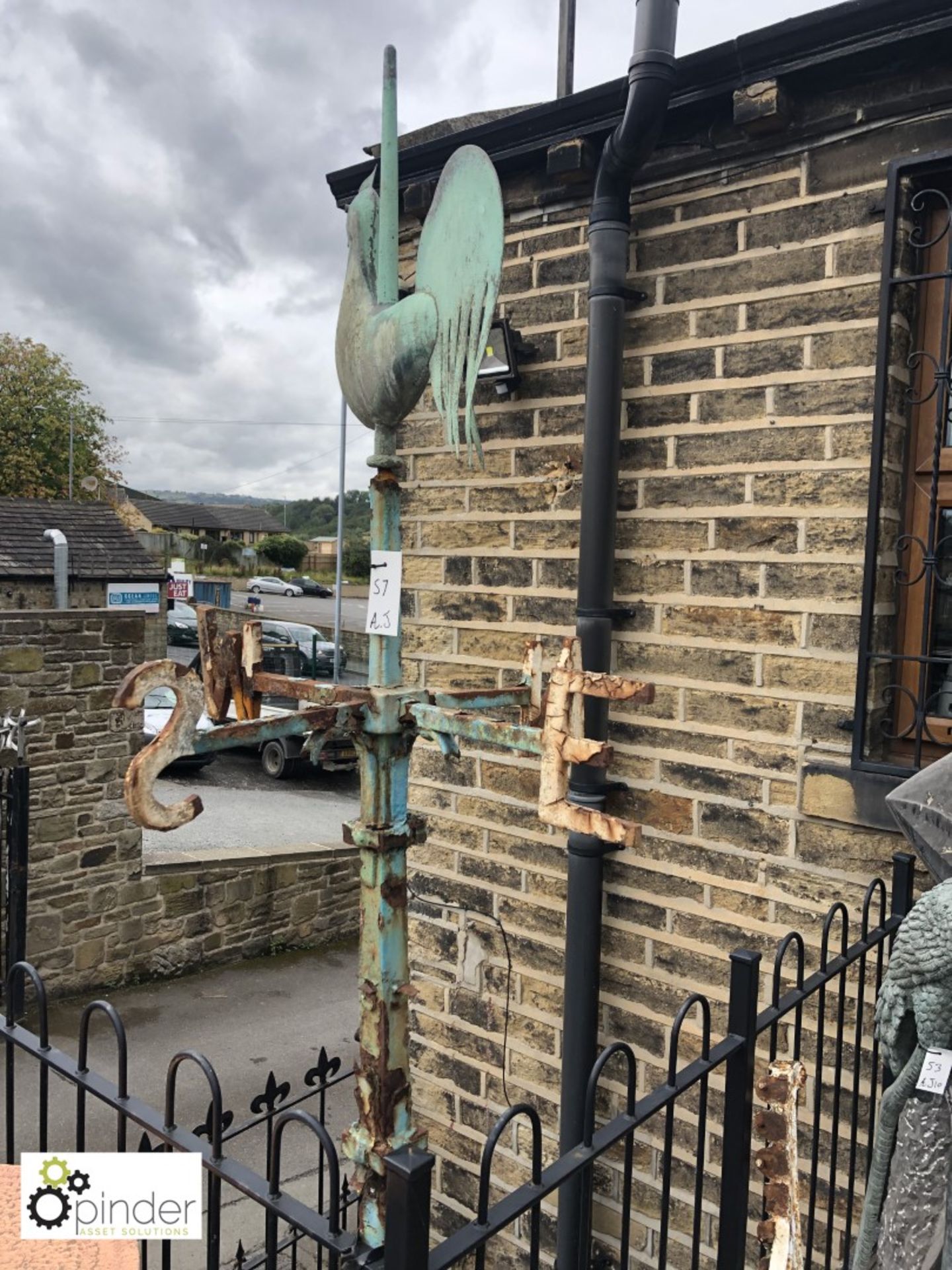 Victorian wrought iron Weather Vane, with copper c - Image 2 of 7