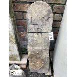 Yorkshire Stone Mile Marker Post, initialled L.Y.R (Lancashire and Yorkshire Railway Company), 940mm