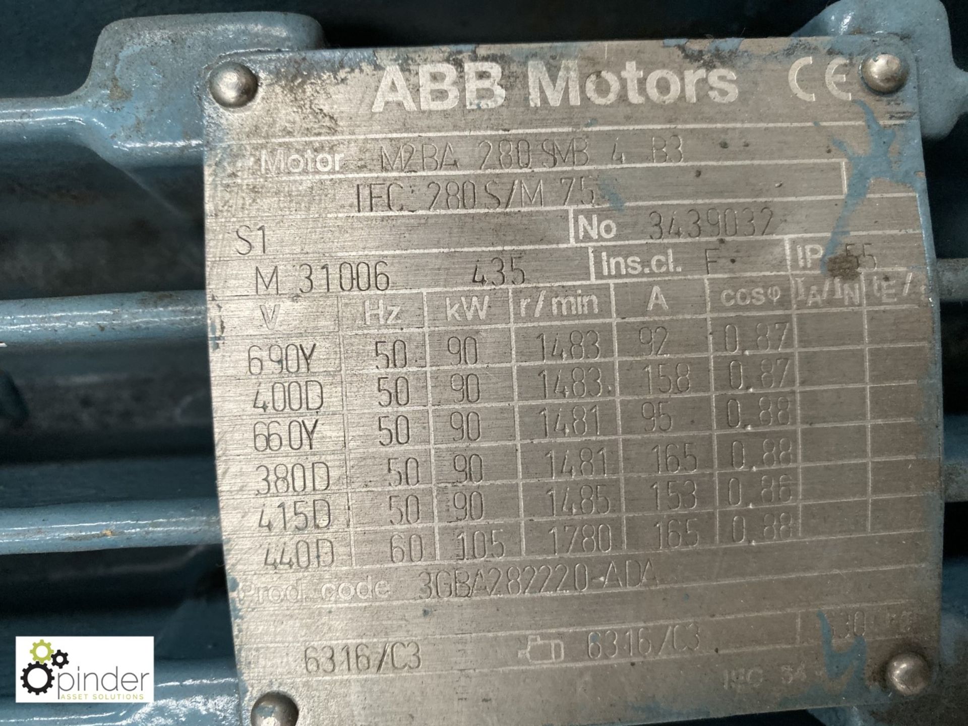 ABB M2BA 280SMB754B3 AC Motor, 90kw - Image 3 of 3