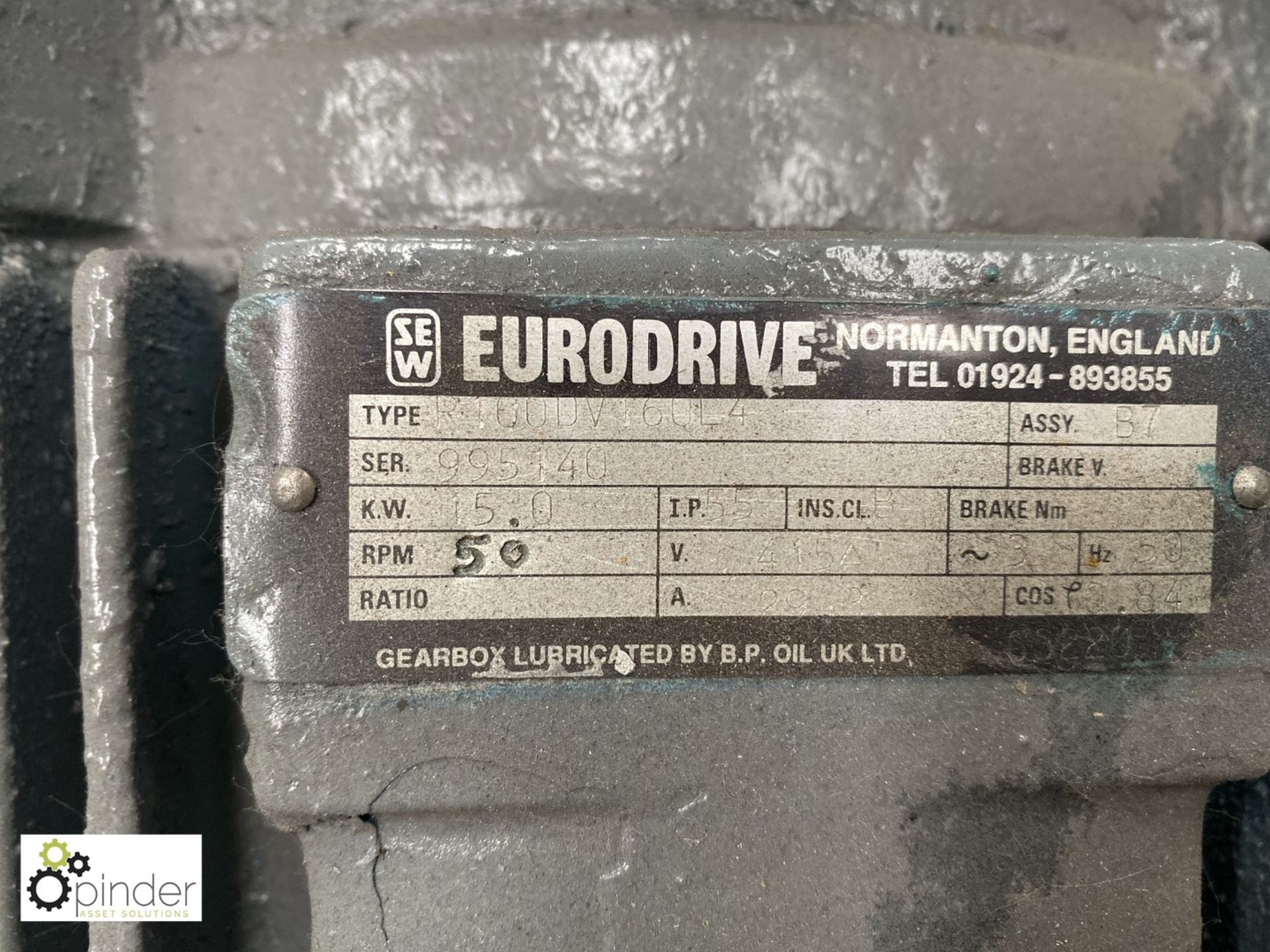 SEW Eurodrive R100 DV160 L4 Geared Motor, 15kw, 50rpm - Image 3 of 3