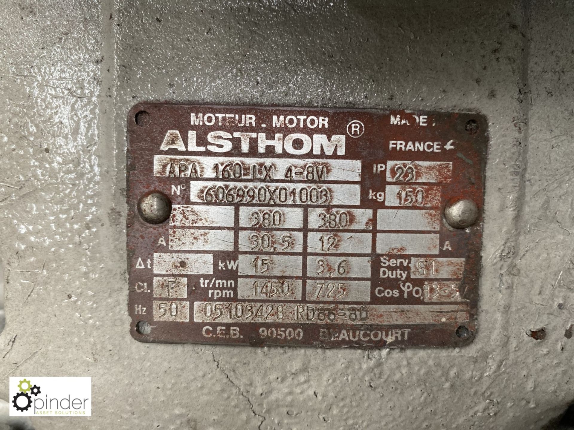 Alsthom APA160LX4-8V AC Motor, 15kw - Image 2 of 2