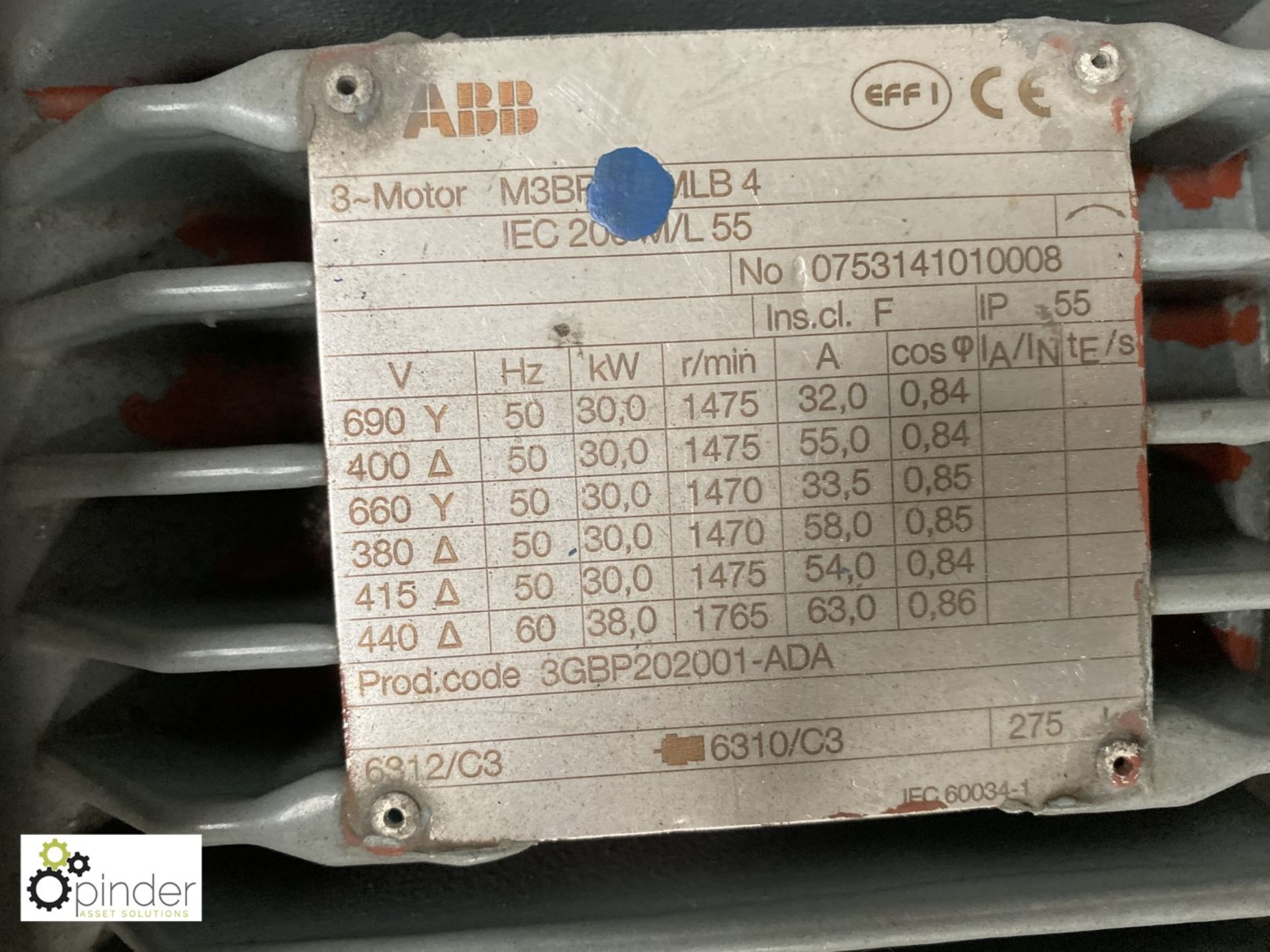 ABB M3BRMLB4 AC Motor, 30kw - Image 3 of 3