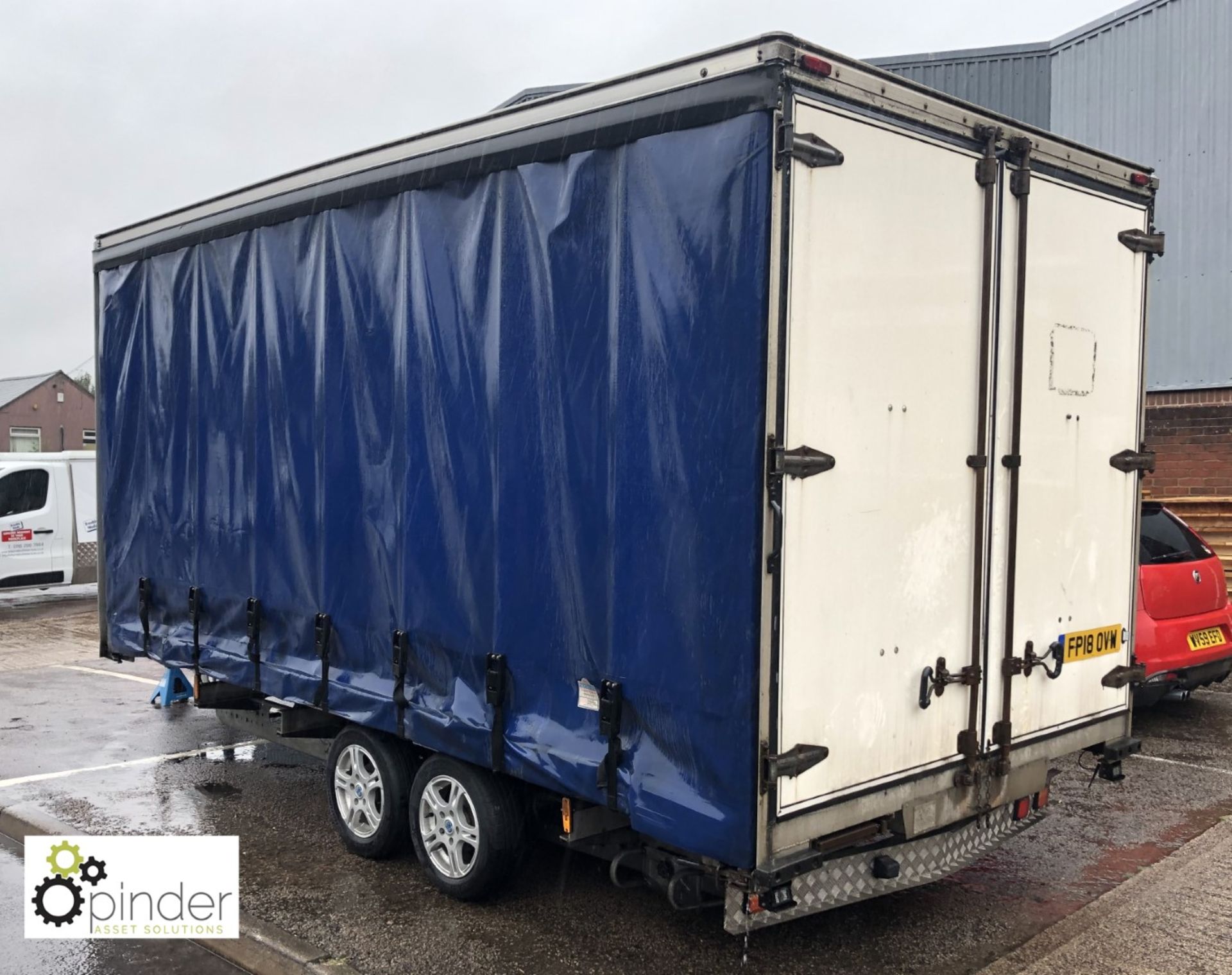 Portland Commercial Bodies twin axle Curtainside Trailer, 5m x 2.4m wide (please note this lot is - Image 3 of 12