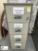 Chubb 4-drawer fireproof Filing Cabinet, with key