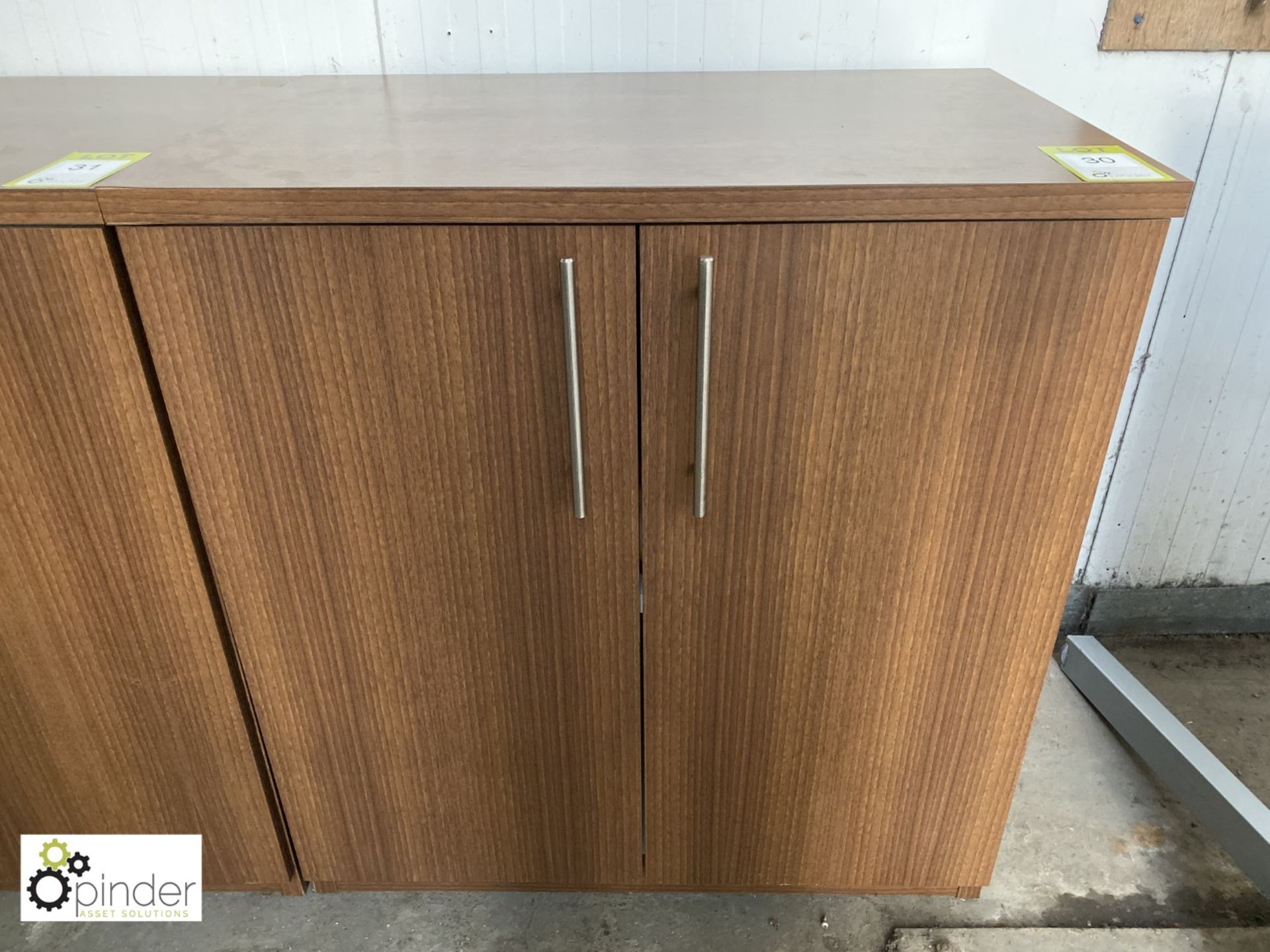 Walnut effect double door medium height Cabinet, 800mm x 500mm x 850mm high