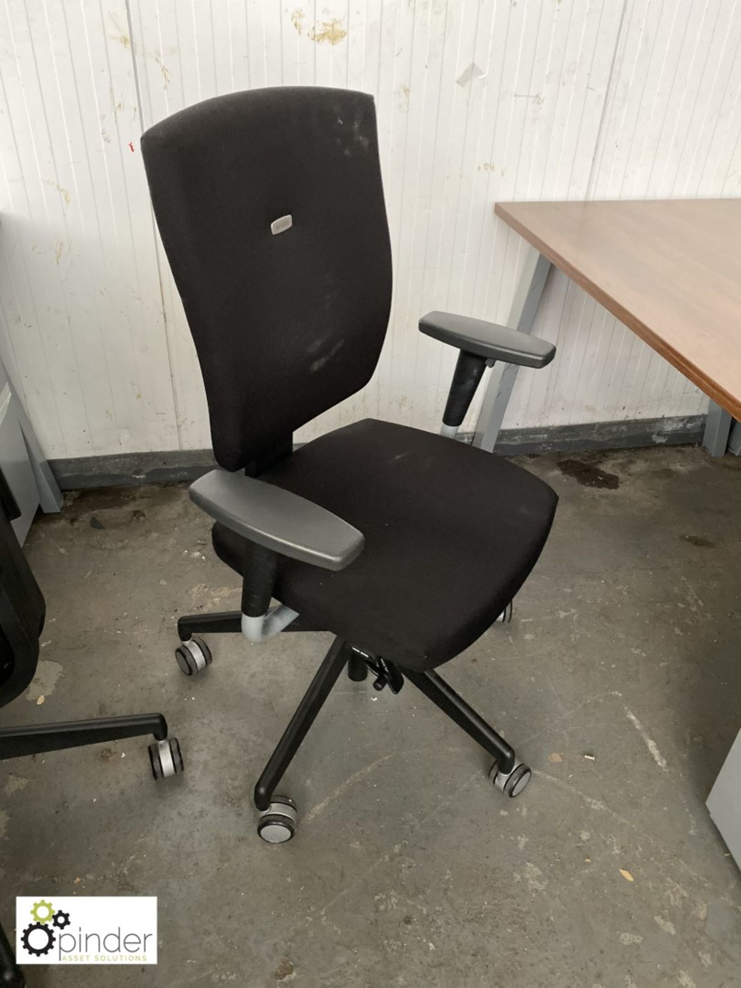 Walnut effect Desk, 1800mm x 800mm, with Senator upholstered swivel office armchair and steel 2- - Image 2 of 3